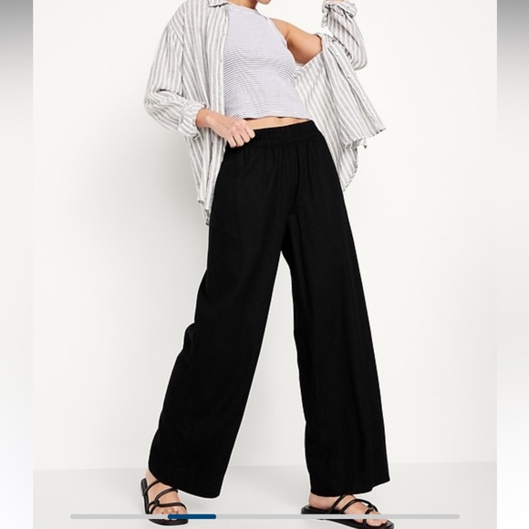 Old Navy High Wasted Linen Wide leg Pants - Picture 5 of 6